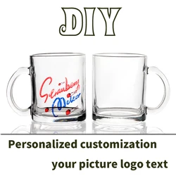 Diy Custom 11OZ Handle Transparent Glass Printed Photo Picture Image Logo Text Water Cup Coffee Milk Mug Personalized Mug Gifts