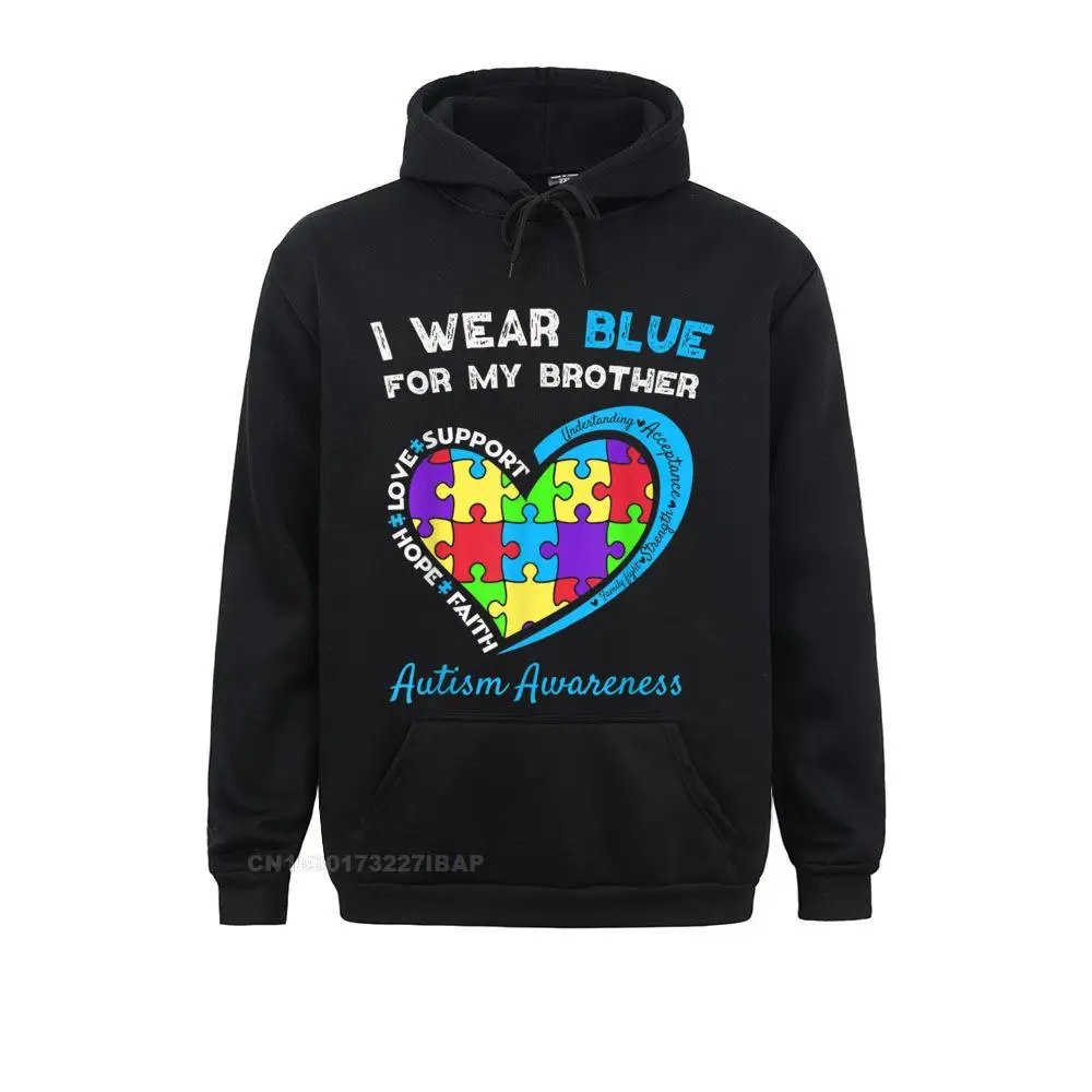 I Wear Blue For My Brother Autism Awareness Sister Boys Hoodie Sweatshirts New Design Group Women Hoodies Printing Clothes