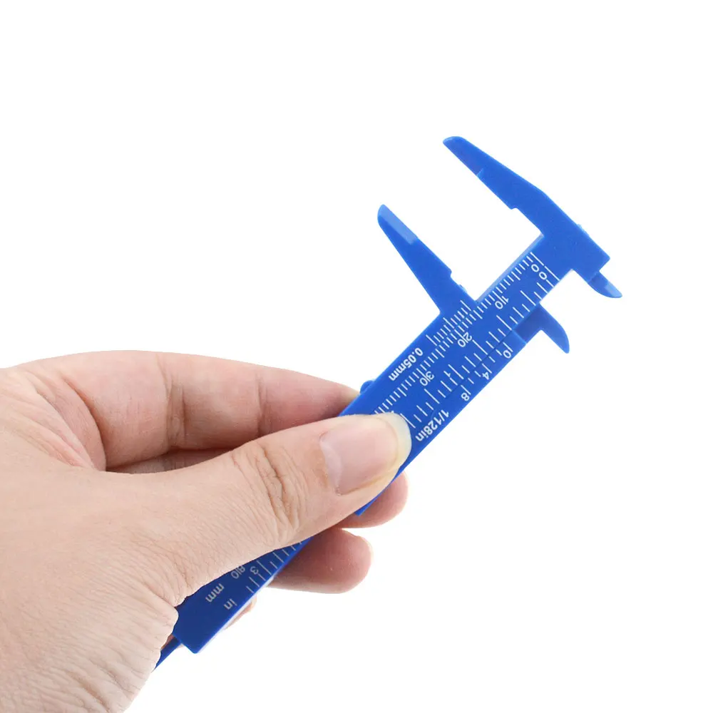 1PCS Mini 0-80mm Double Rule Scale Plastic Vernier Caliper Measuring Student DIY Measure Tool For Metalworking Woodworking