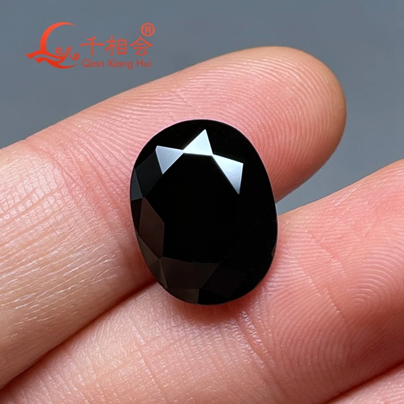 

12x16mm oval shape Beautiful Natural black color spinel gemstone