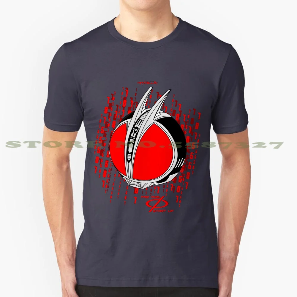 Kamen Rider Faiz Axel 100% Cotton T-Shirt Kamen Rider Faiz Axel Form Tokusatsu Maxibillity Case Super Hero Japan Note Phone