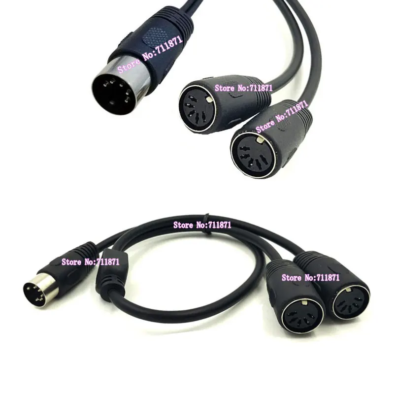 

Male Female 5P Din MIDI Cable Line 5P Din MIDI Male 2 two Double Female extension Cable 5Pin MIDI DIN Splitter Y Adapter Cable
