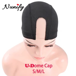 Nunify U Part Lace Wig Cap Black Mesh Cap Small Medium Large Three Size Wig Caps For Making Wigs Professional Wig Making Tools
