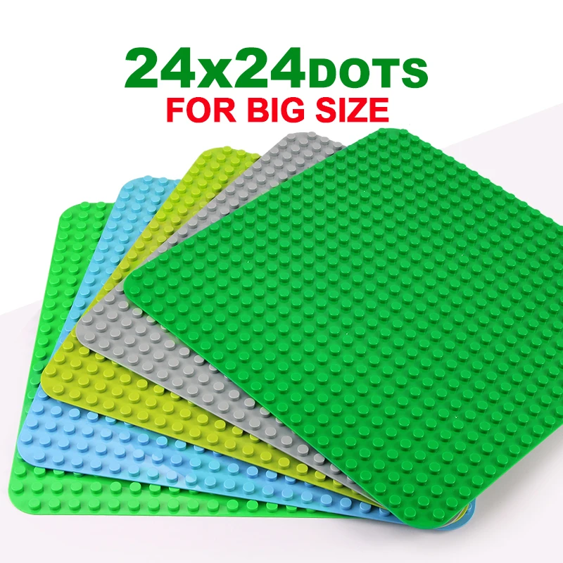 

24x24 Dots For Duploes Big Bricks Base Plate 38*38cm Baseplate Big Size Building Blocks DIY Toys For Children