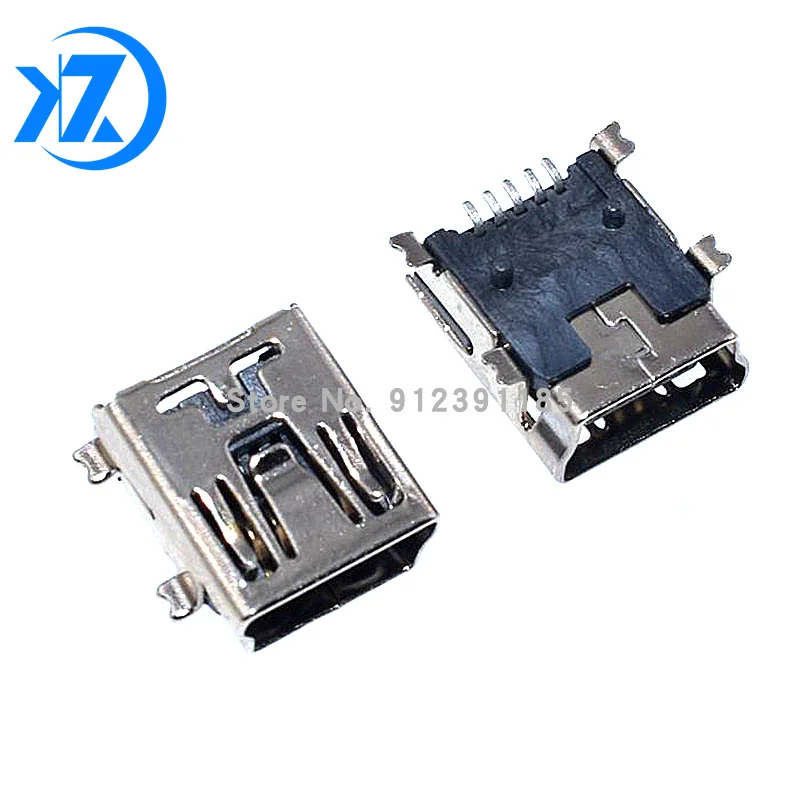 10pcs High quality connector USB socket Mini USB 5P mother-seat SMD connector Mini USB interface