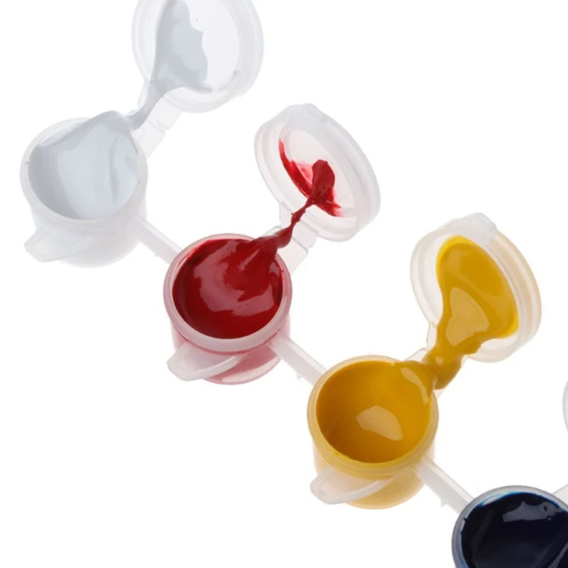 12 Colors Acrylic Paint Set 5ML/Box DIY Pigment with Hook Line Pen Draw Brush