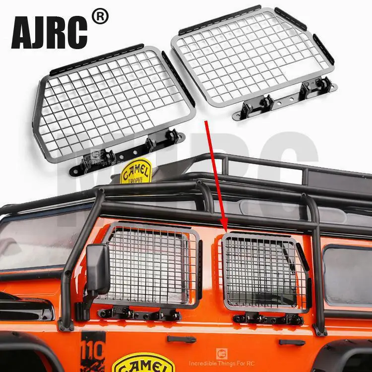 

4pcs Metal Foldable Car Window Protective Net For 1/10 Rc Crawler Car Defender Trax Trx-4 Trx4 Window Guard Net Guardrai