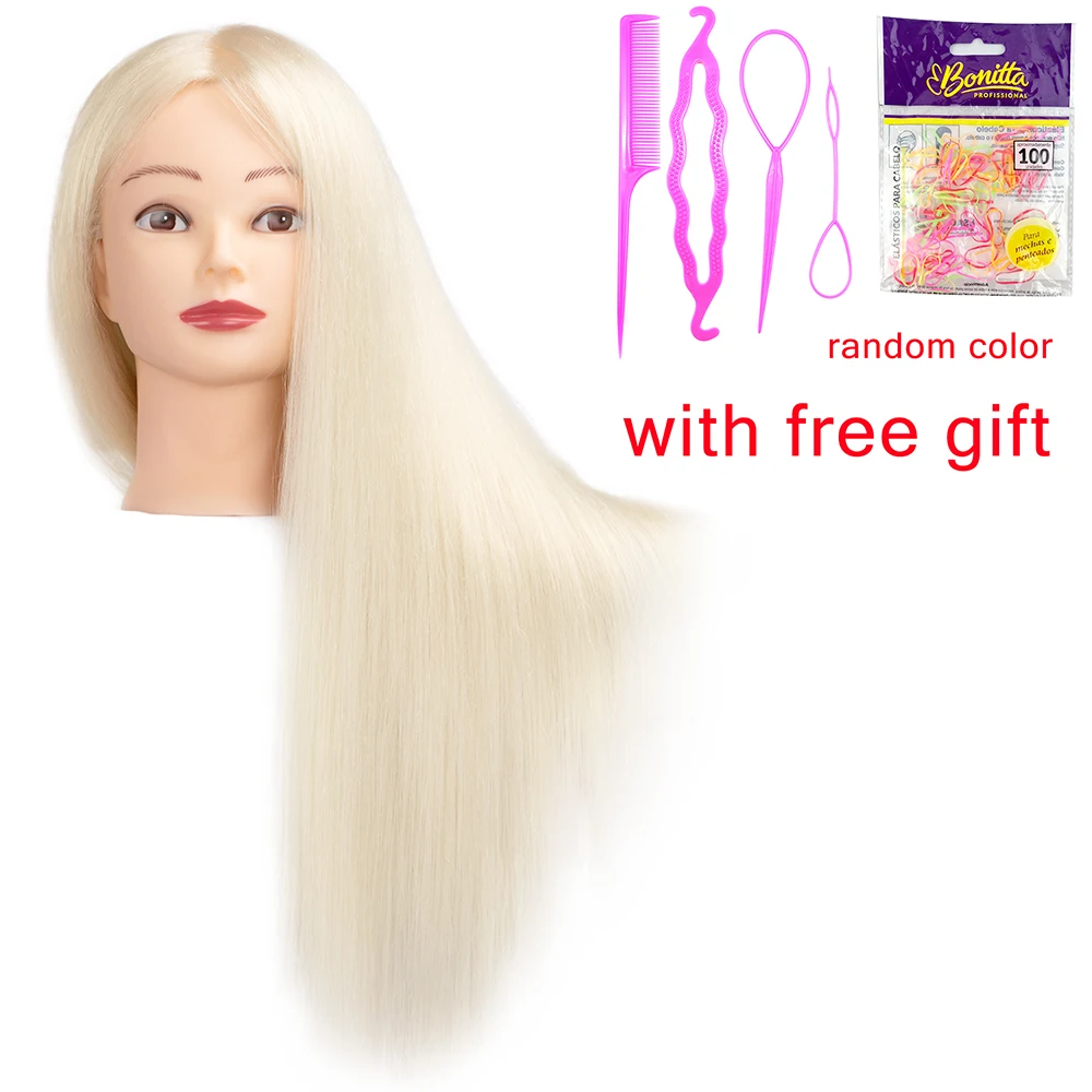 60 cm With Long 85% Real Hair Female Mannequin Training Head Styling Head Dummy Dolls Manikin Head For Hairdressers Hairstyles