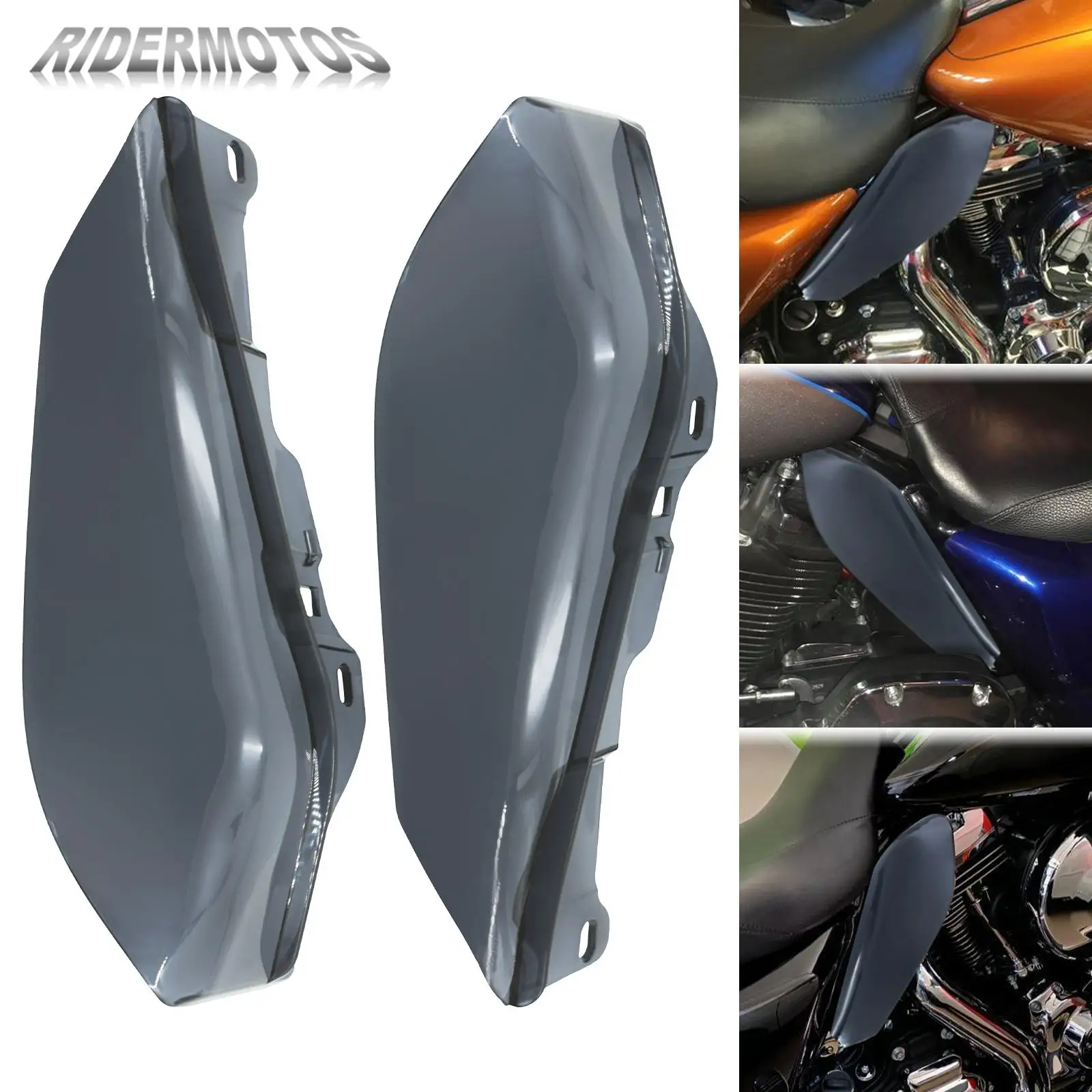 Motorcycle Mid-Frame Air Deflector Heat Shield Smoke Trim Cover For Harley Touring Electra Street Glide Road King FLHR 2009-2016