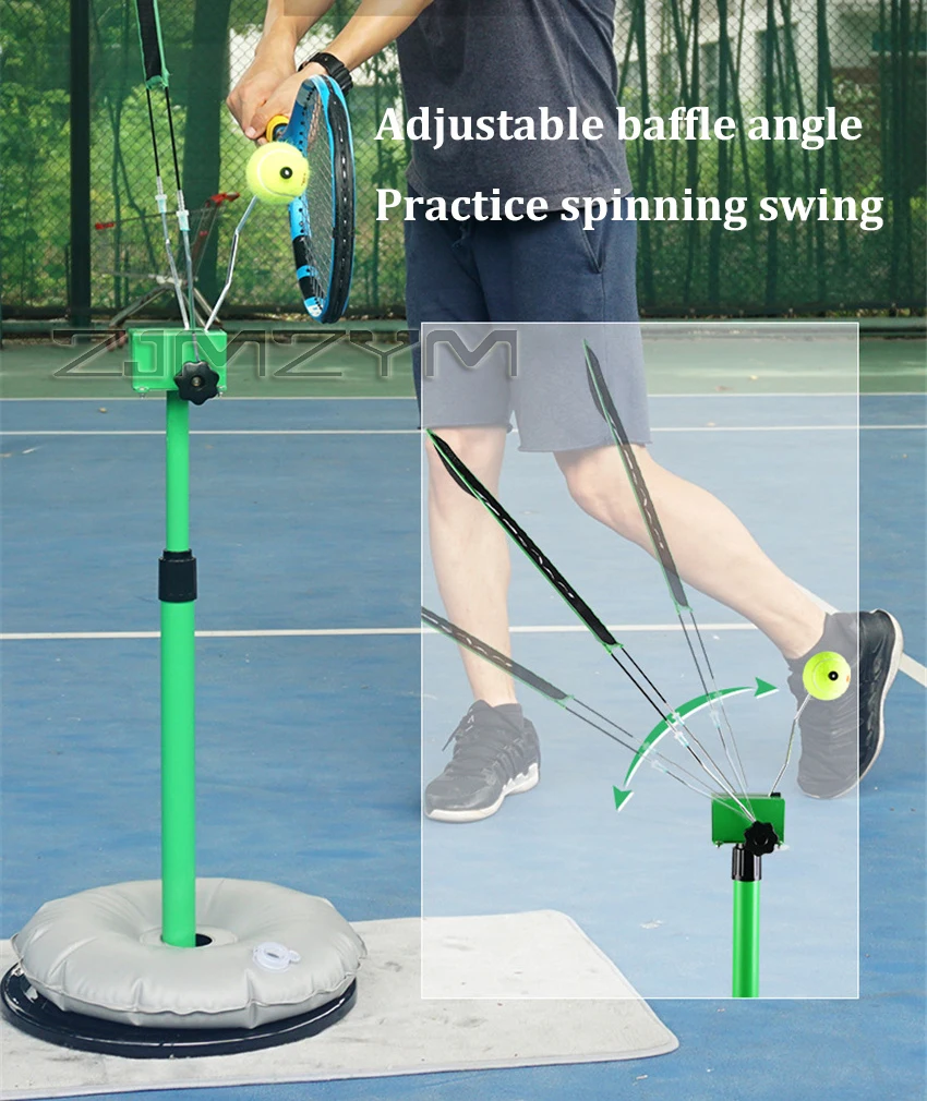 Tennis Trainer Professional Adjustable Tennis Machine Ball Accessories Training Tool Topspin Slice Service Actions Instructor