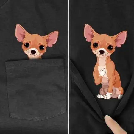 PLstar Cosmos T Shirts Summer Pocket dog printed t-shirt men for women shirts tops funny cotton black tees Drop shipping