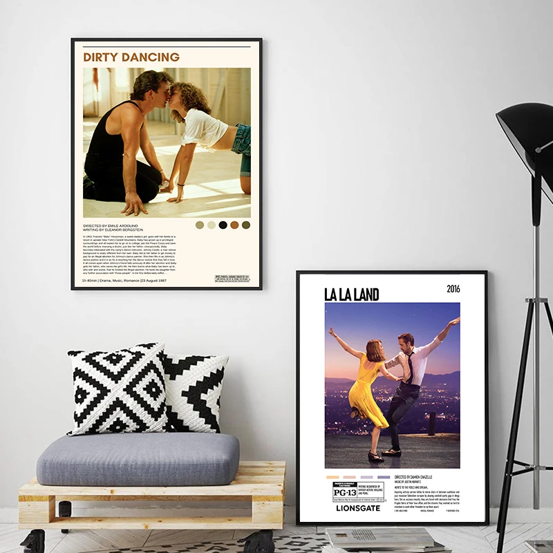 Póster de película la la land, impresiones artísticas clásicas de pared, regalos para seguidores, póster de película alternativa de baile sucio, pintura en lienzo, decoración del hogar