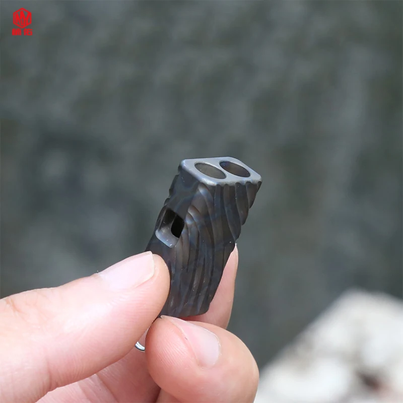 1PC Portable Titanium Alloy Double Tube Whistle Outdoor Emergency Survival Rescue Whistle