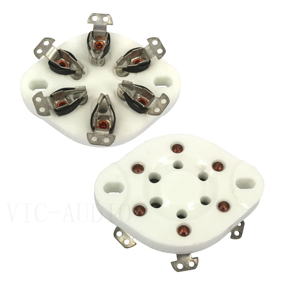 Керамическая трубчатая розетка с 6 контактами для VT57 VT58 2A5 RK43 T21 WE310, вакуумный трубчатый усилитель звука HIFI, 2 шт.