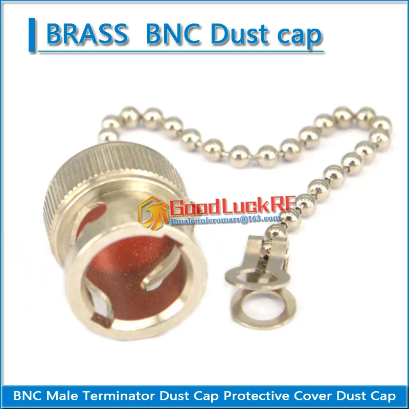 1X Pcs Q9 BNC Female Dust Cap with Chain Resistor RF coaxial Terminator Dust Cap Protective Cover Brass Adapters