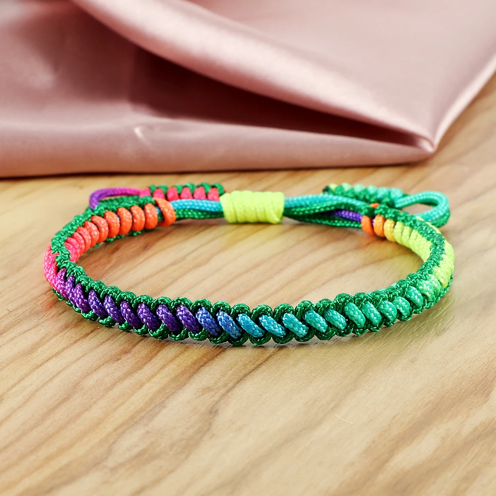 Boho Braided Bracelets Handmade Rope Couple Charm Bracelet Accesories For Women Men Lgbt Pride Jewelry Friends Gift Wholesale