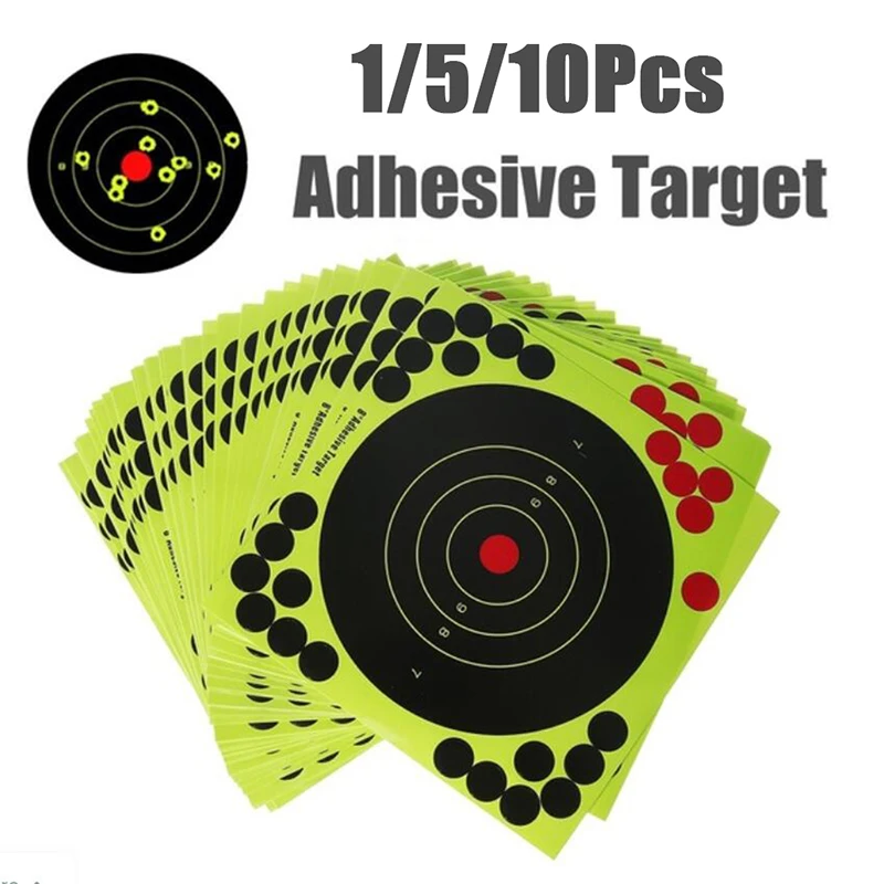 5/10pcs 8In Shooting Targets Stickers Reactive Splatter Adhesive Sticker Paper Gun Shoot Training Accessories