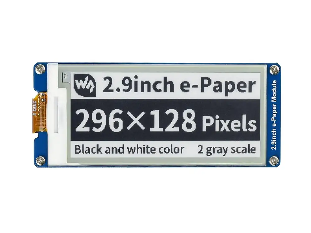 

5pcs 296x128 2.9inch E-Ink display module SPI Interface No Backlight Supports Partial Refresh, Black&White Display Color