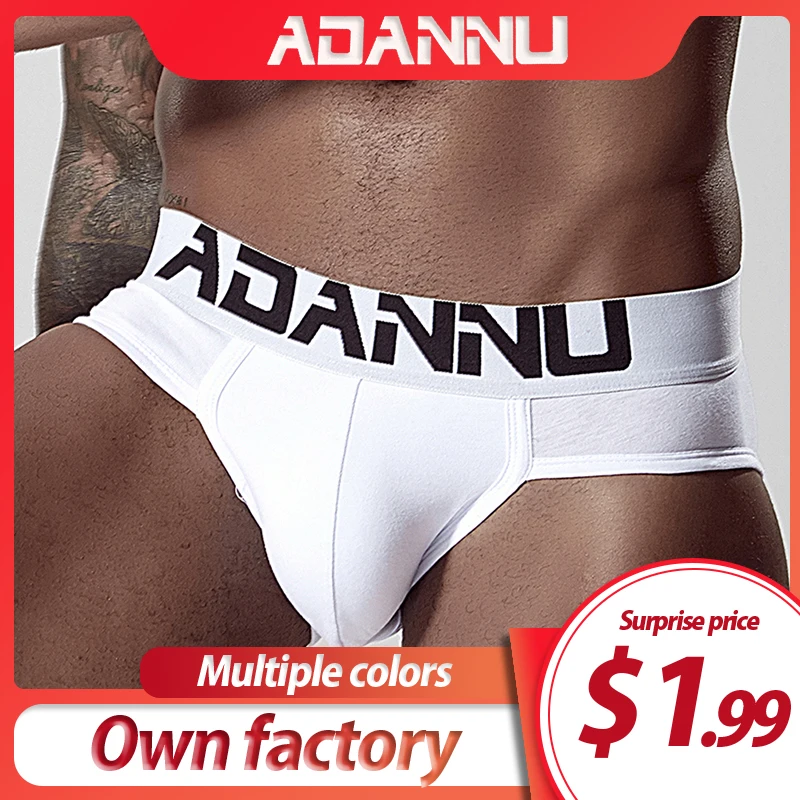ADANNU-ropa interior Sexy para hombre, calzoncillos modales triangulares, suave, Cueca, bragas transpirables, Bikini