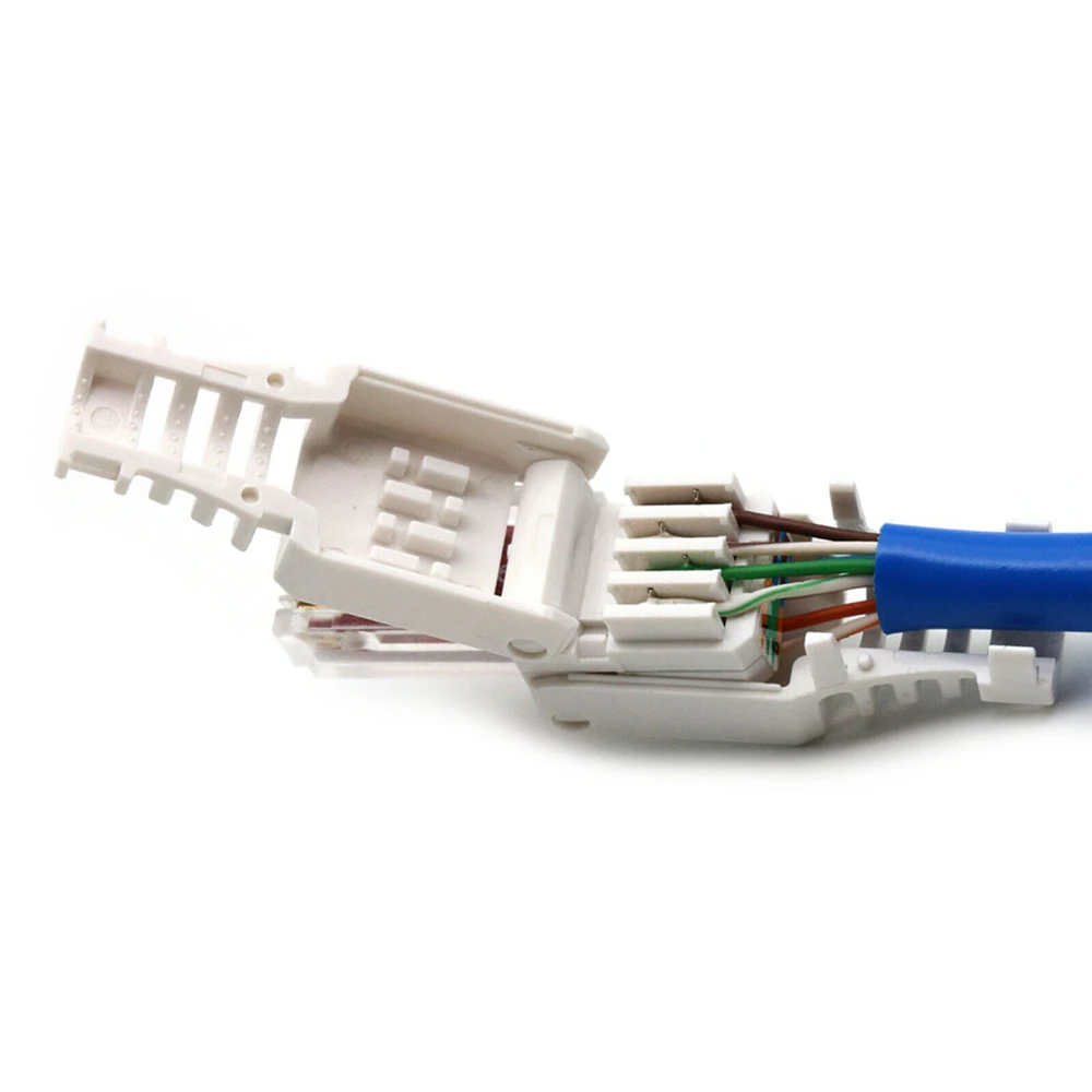 No Crimp Connectors Ethernet Cable Tool-less Crystal Head Plug CAT6 RJ45 Connector