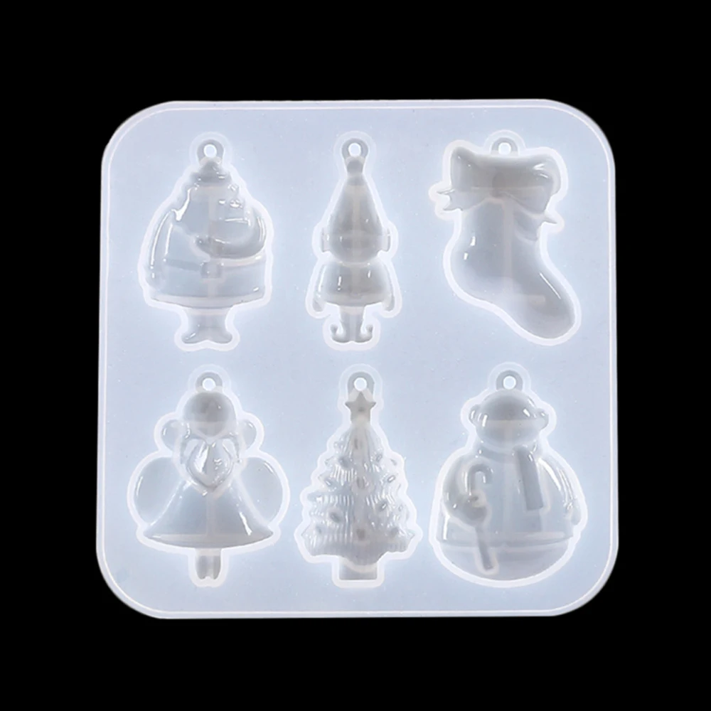 Christmas Tree Santa Claus Silicone Casting Resin Molds For DIY Resin Jewelry Pendant Keychain Sweater Chain Uv Epoxy Handmade