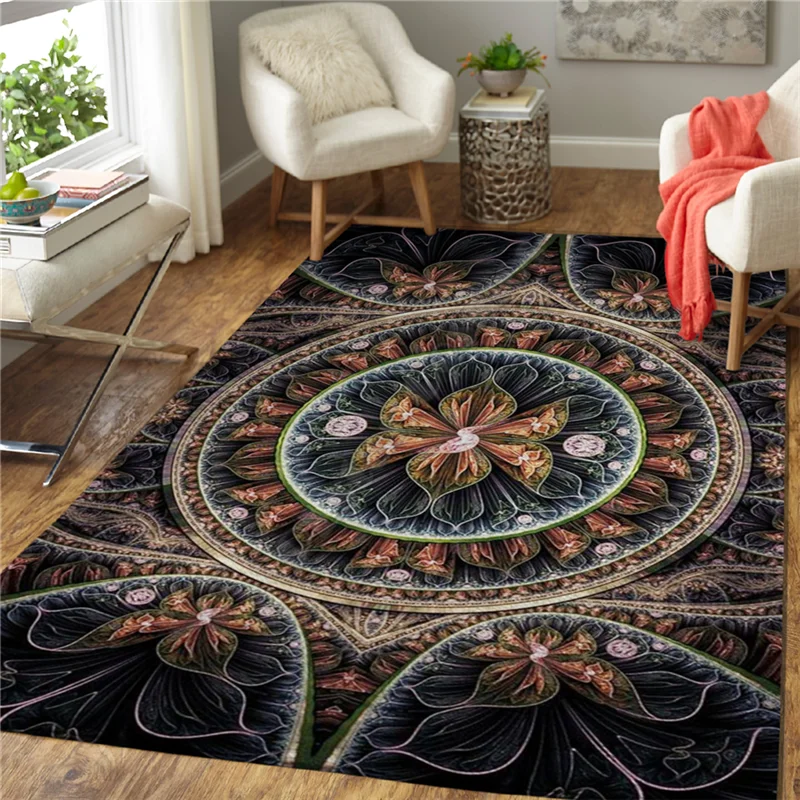 Psychedelic Flowers 3D Printed Rugs Mat Rugs Anti-slip Large Rug Carpet Home Decoration 02