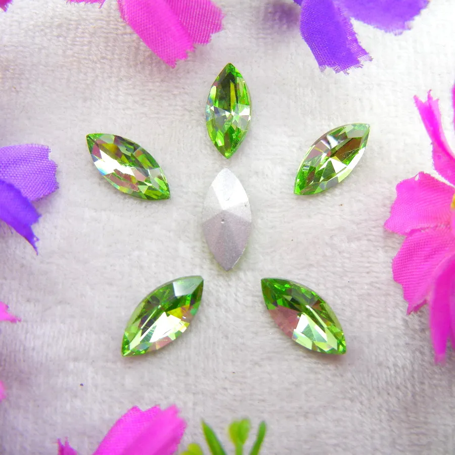 Glaskristalle in 8 Größen und Farben, Navette-, Pferdeaugen- und Marquise-Form, zum Aufkleben, für Handarbeiten, Nagelkunst, Handyhüllen, DIY – Detail 4
