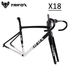 TRIFOX Carbon Frame X18 New Road Bicycle Racing Frameset Threaded BSA BB Flat-Mount Disc Suitable Di2 Group 700C Small