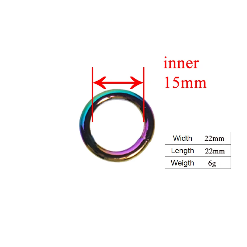 1szt 15mm wysokiej jakości galwanizowany metalowy pierścień w ośmiu kolorach na sprzedaż dla majsterkowiczów smycz dla psa obroża plecak z torebką