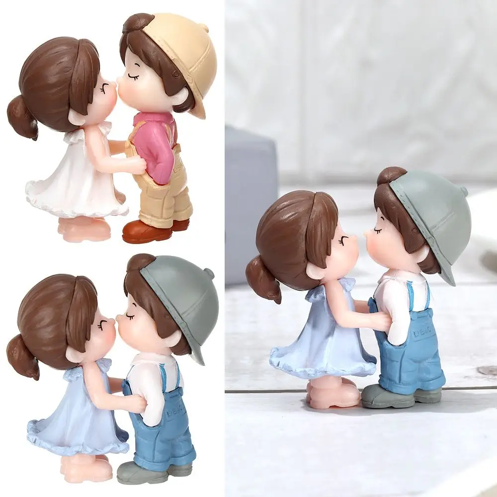 2pcs/pair Cute Lovers Ornaments Sweet Dance Couple Figurines Miniature Craft Decoration Fairy Garden Decor Home Wedding