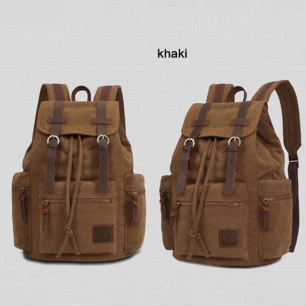 Vintage Canvas-Rucksäcke für Männer und Frauen, Reisetaschen für Studenten, Freizeitrucksäcke zum Wandern, Reisen, Camping, Rucksack Mochila Masculina – Detail 10
