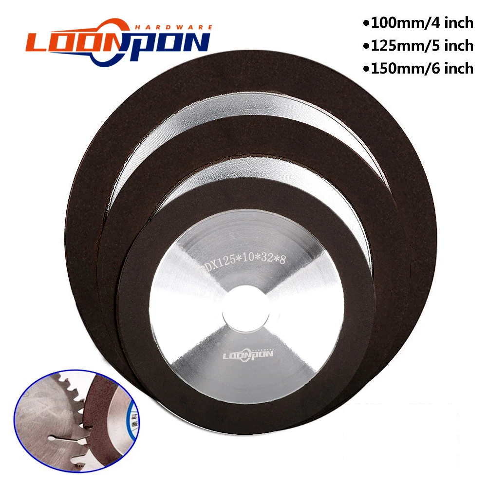 75/100/125/150mm Diamond Grinding Wheel Disc Circle Grit 150-320 for Tungsten Steel Milling Cutter Tool Sharpener Grinder