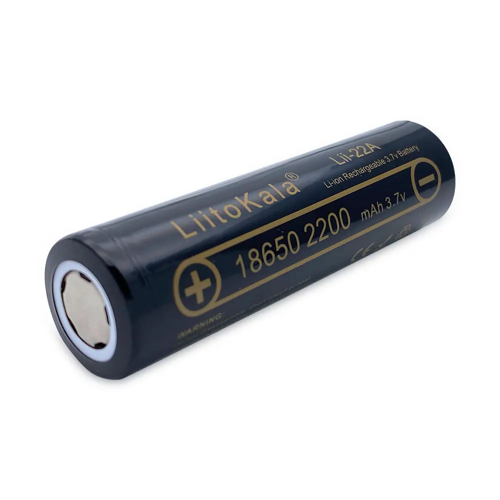 LiitoKala 100% original Lii-22A li Ion Batteries 3.7V 18650 2200mAh Rechargeable Battery Li-ion Lithium Battery for Flashlight