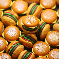 4Pcs/set Mini Simulation Food Hamburger For Kids Doll Accessory Pretend Play Kitchen Toys Dollhouse Miniatures DIY Decoration