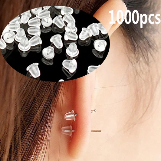 Soft Silicone Earring Back Stoppers for Stud Earrings DIY Earring Findings Ear Nuts Earstud Ear Stopper Accessories 500/1000pcs