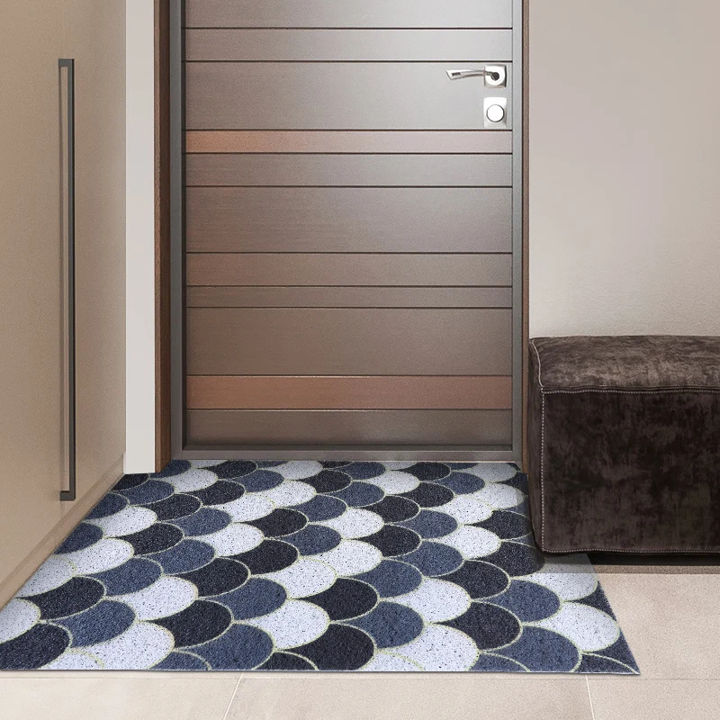 

Geometric Style Entrance Door Mat Bedroom Bath Kitchen Living Room Carpet PVC Rubber Anti-slip Mat Custom Silk Loop Home Doormat
