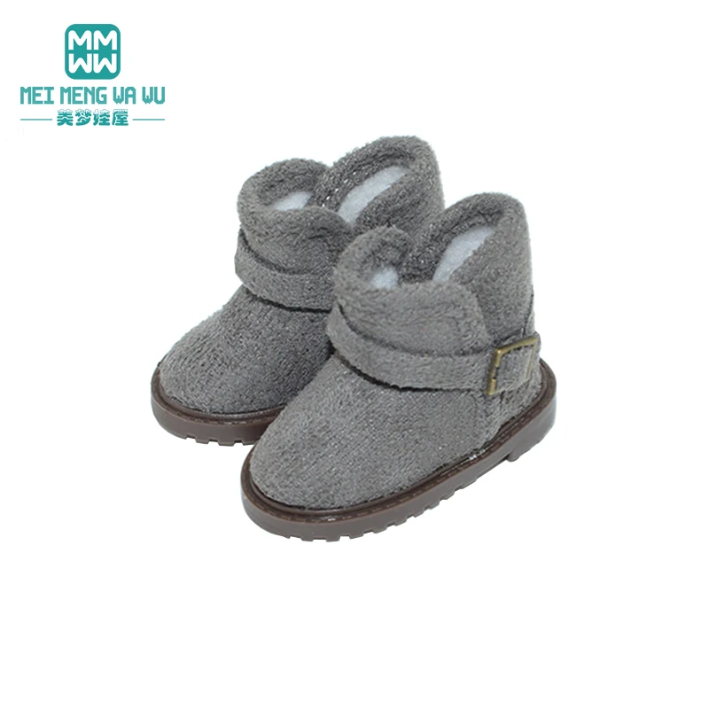5.6cm Toys Doll Shoes for EXO 1/6 BJD YOSD Doll Accessories Fashion Snow Boots Khaki Black Pink