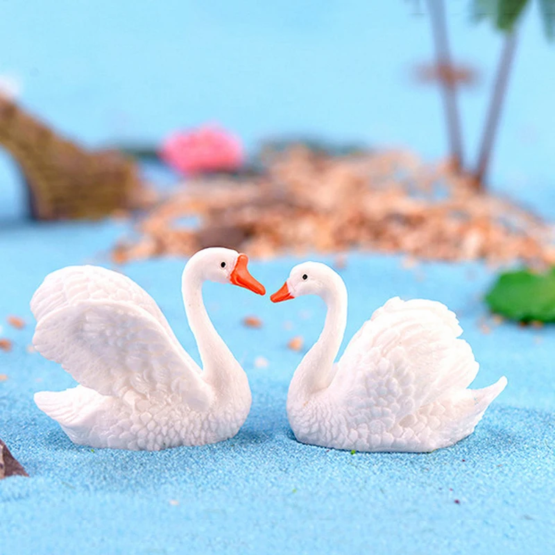 

Resin Swan Miniature Figurine Fairy Garden Dollhouse Decor Micro Landscape