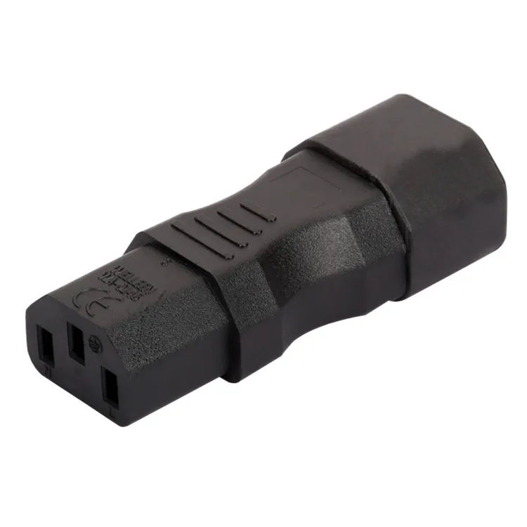 Adaptador iec 320 c14 a c13, adaptador ac de ângulo reto e esquerdo com 3 polos iec 320, 3 pinos, macho para fêmea, extensão de 90 graus, conversor ac