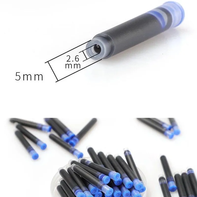 

INK SUPPLIES--20PCS Original Cartridges 2.6MM Fountain Pen Ink Cartridges for JinHao Pen Compatible with European Standards Pens