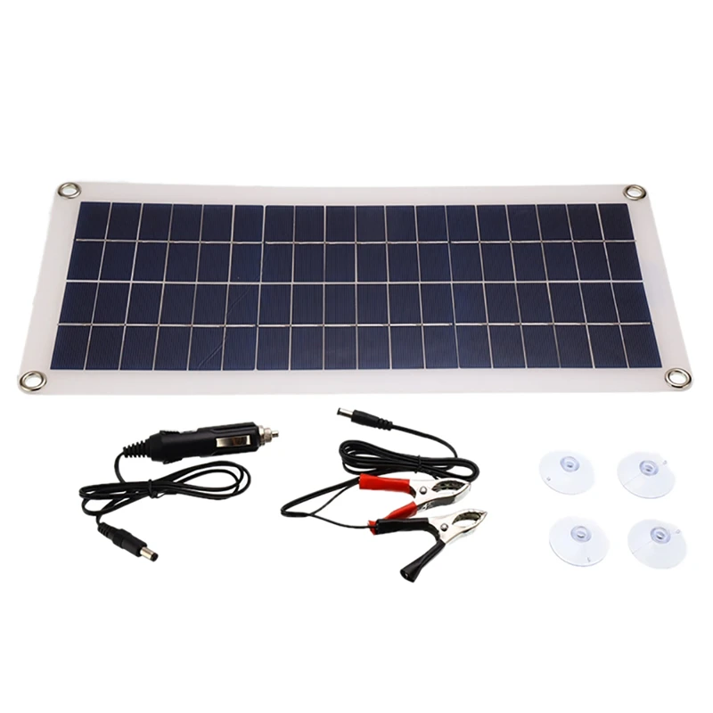 100W 18V USB Solar Panel Outdoor Camping Van Storage Battery Power Bank Charger System Kit Complete for Home