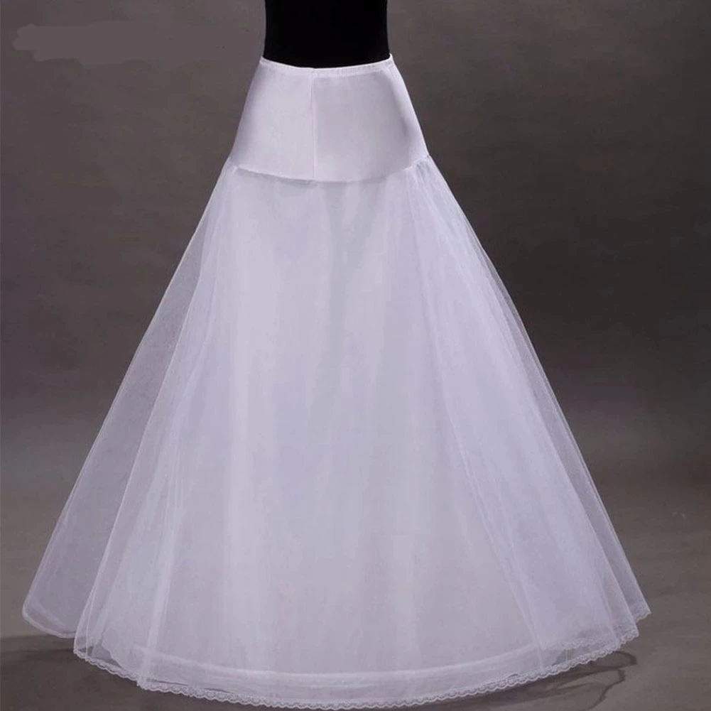 Ropa interior Popular para boda, enagua blanca de crinolina larga, capa de enagua