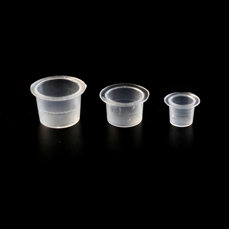 100PCS/S/M/L Plastic Disposable Office Laboratory Urine Cup Ink Cup Permanent Makeup Pigment Transparent Container Supplies