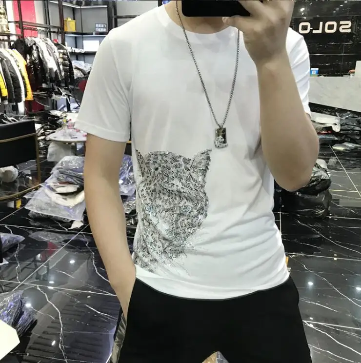 Anime heren T-shirt Hot Drill casual slim fit streetwear S-6XL comfortabele heren street style top