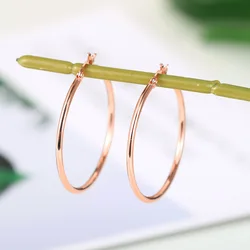 Big Hoop Earrings For Women Minimalist Circle Classic Cartilage Earring Rose Gold Color Hoops Fashion Jewelry Wholesale E780