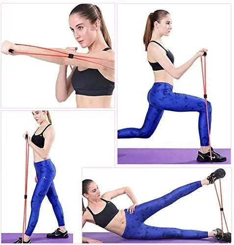 Resistance Exercise Bands Yoga Gym Fitness Pulling Rope 8 Word Elastic for Exercise Muscle Training Tubing Pull Rope