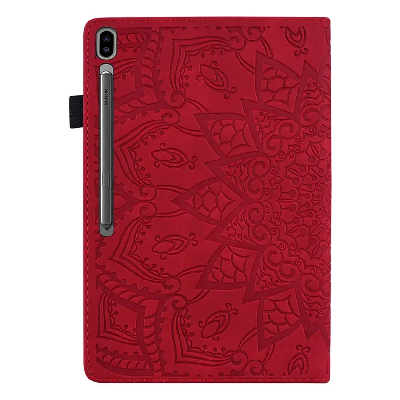 SM-T860 Case For Samsung Galaxy Tab S6 10.5 Cover SM-T865 T860 T865 2019 Funda Embossed Silicone PU Leather Stand Shell Capa