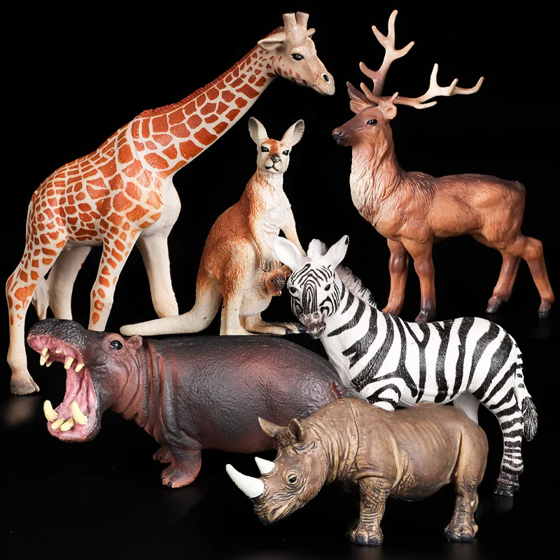 

Simulation Animal World Model Toy Plastic Wild Animal Tiger Lion Giraffe Elk Kangaroo Elephant Hippo Zebra Toys Model