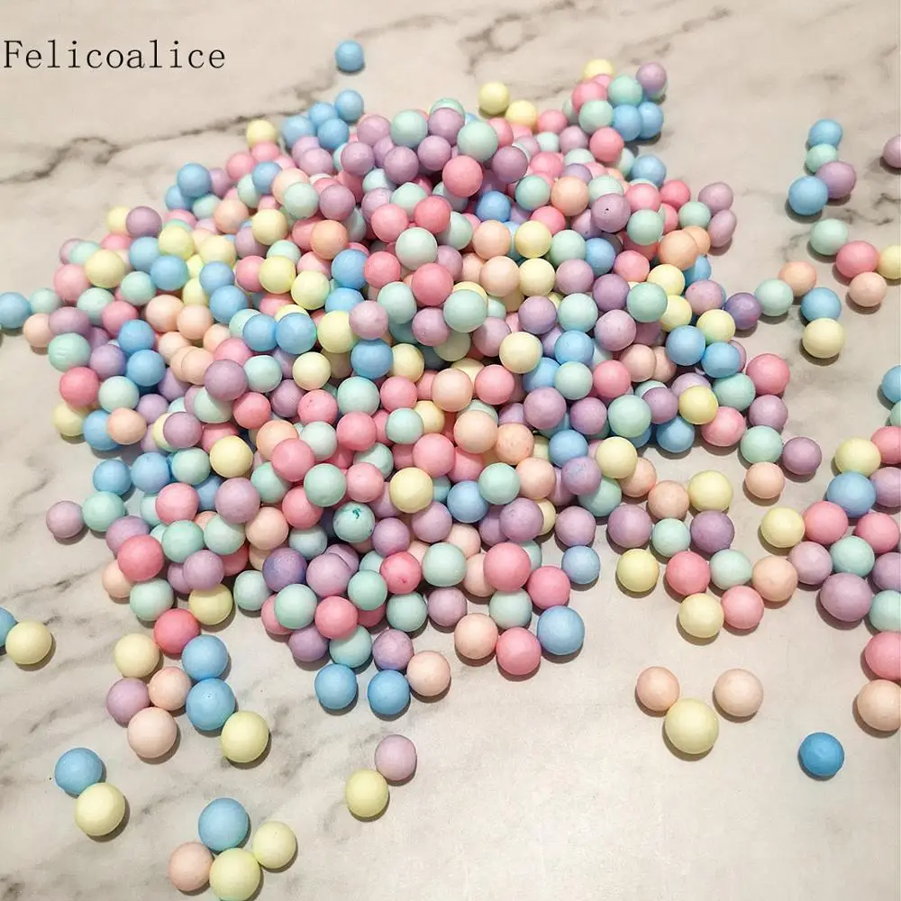 Wholesale 250g 6-8mm Mini Slime pastel foam beads balls For DIY Pillow/Sofa Filler