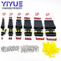 1 set 1/2/3/4/5/6 Pin Way AMP Tyco Super Sealed Automotive Wire Connector Electrical Plug Terminals for Cars